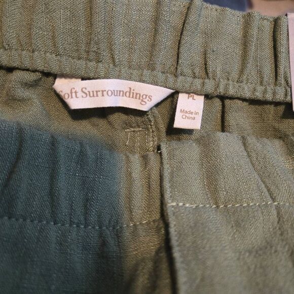 Soft Surroundings Shorts Women's Size Petite Large Belted Rayon Linen New - Picture 4 of 5
